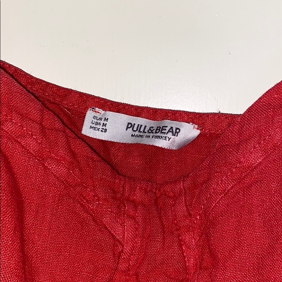 Pull & bear Red linen dress! Size Medium! - Picture 2 of 3
